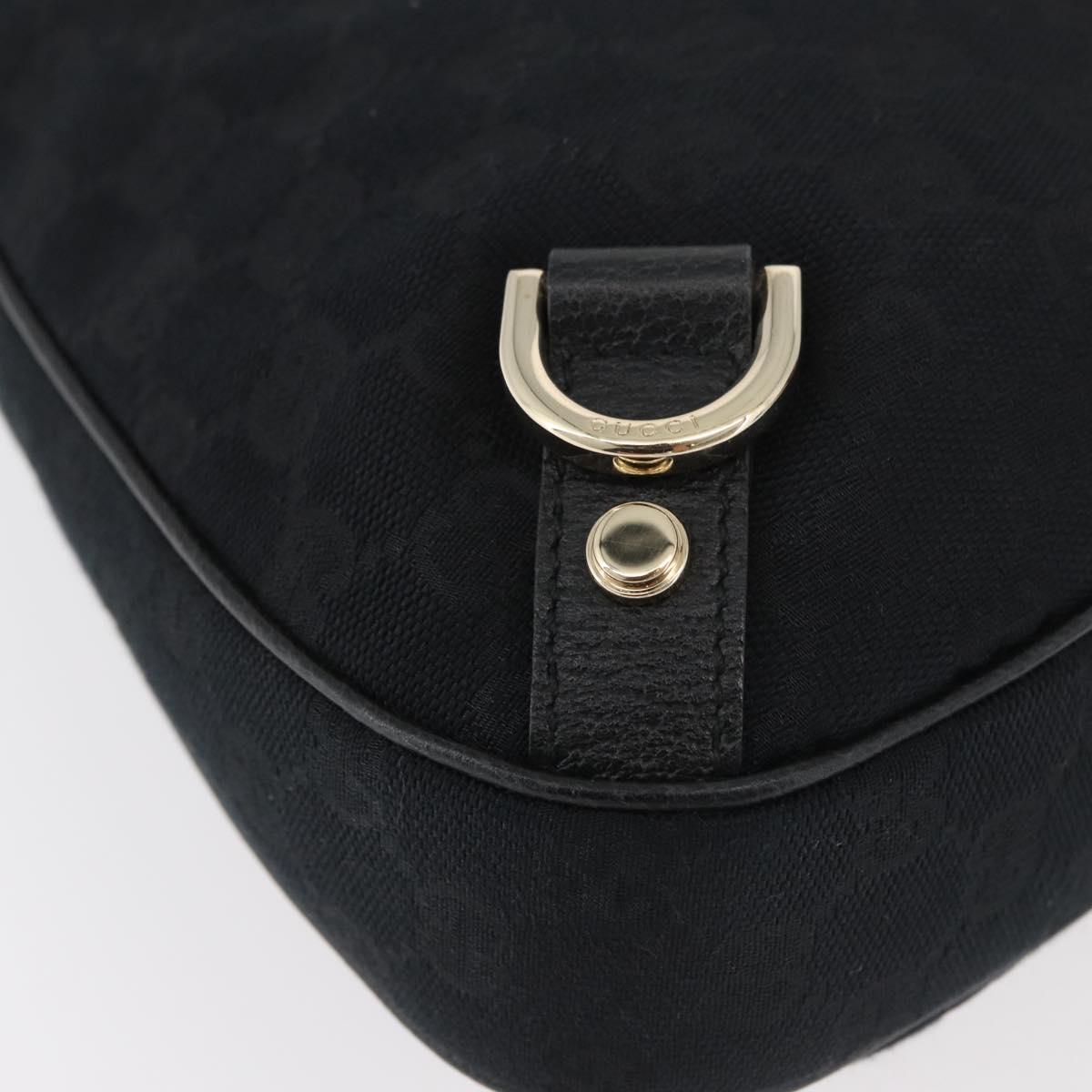 GUCCI Abbey GG Canvas Shoulder Bag Black Gold 130738 Auth yk20411SAV