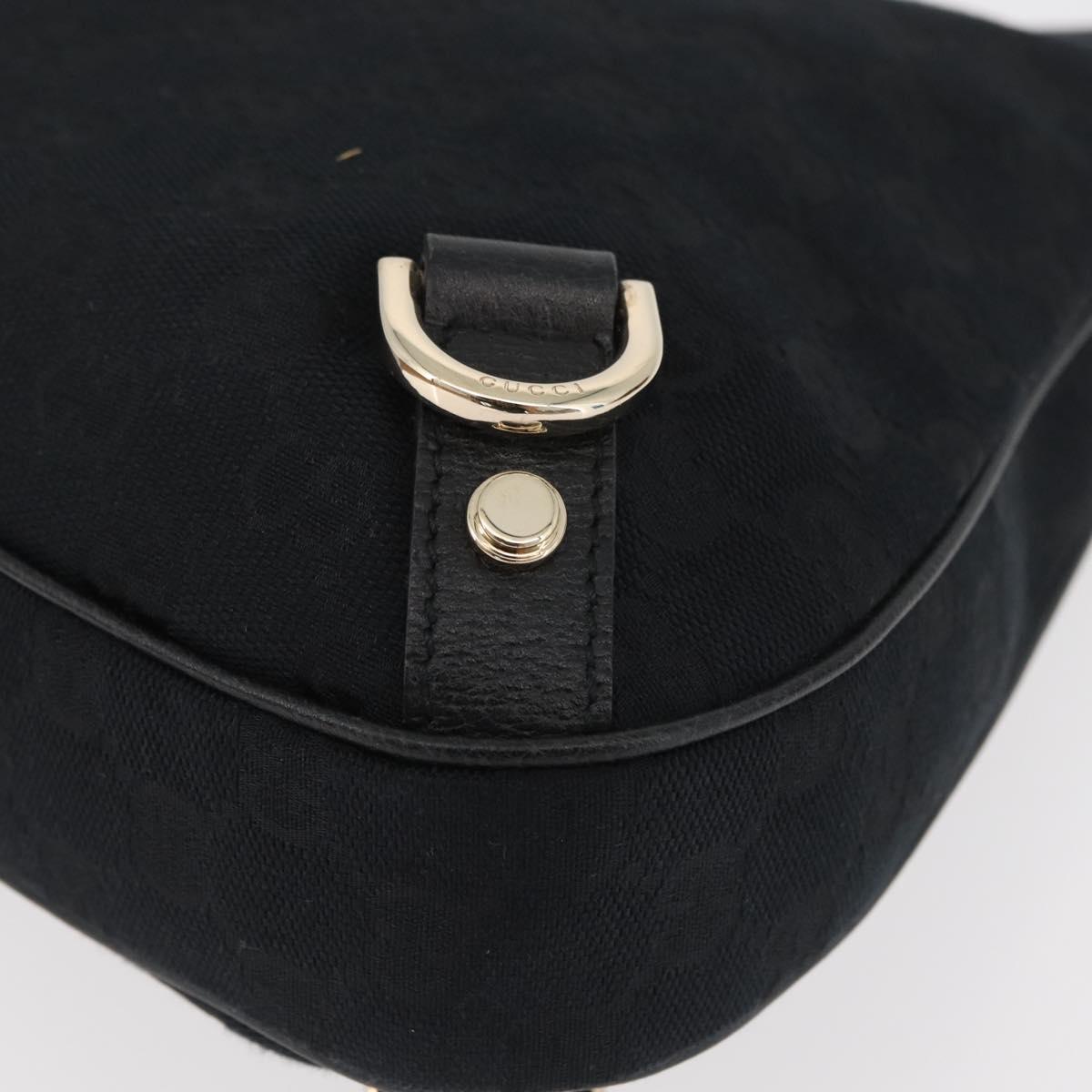 GUCCI Abbey GG Canvas Shoulder Bag Black Gold 130738 Auth yk20411SAV