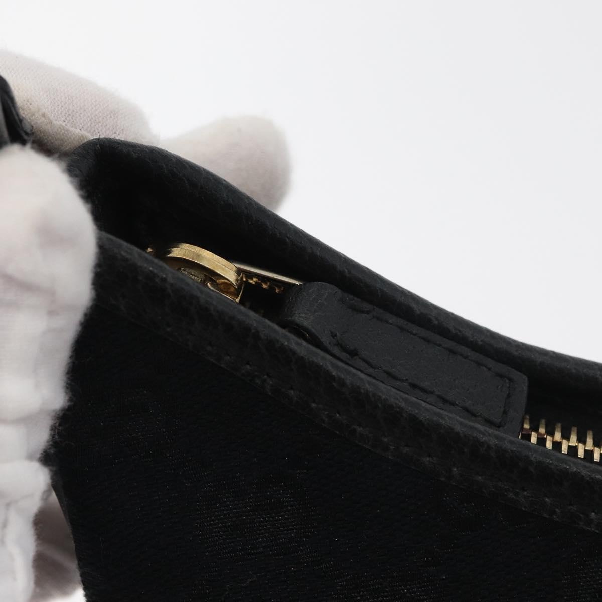 GUCCI Abbey GG Canvas Shoulder Bag Black Gold 130738 Auth yk20411SAV