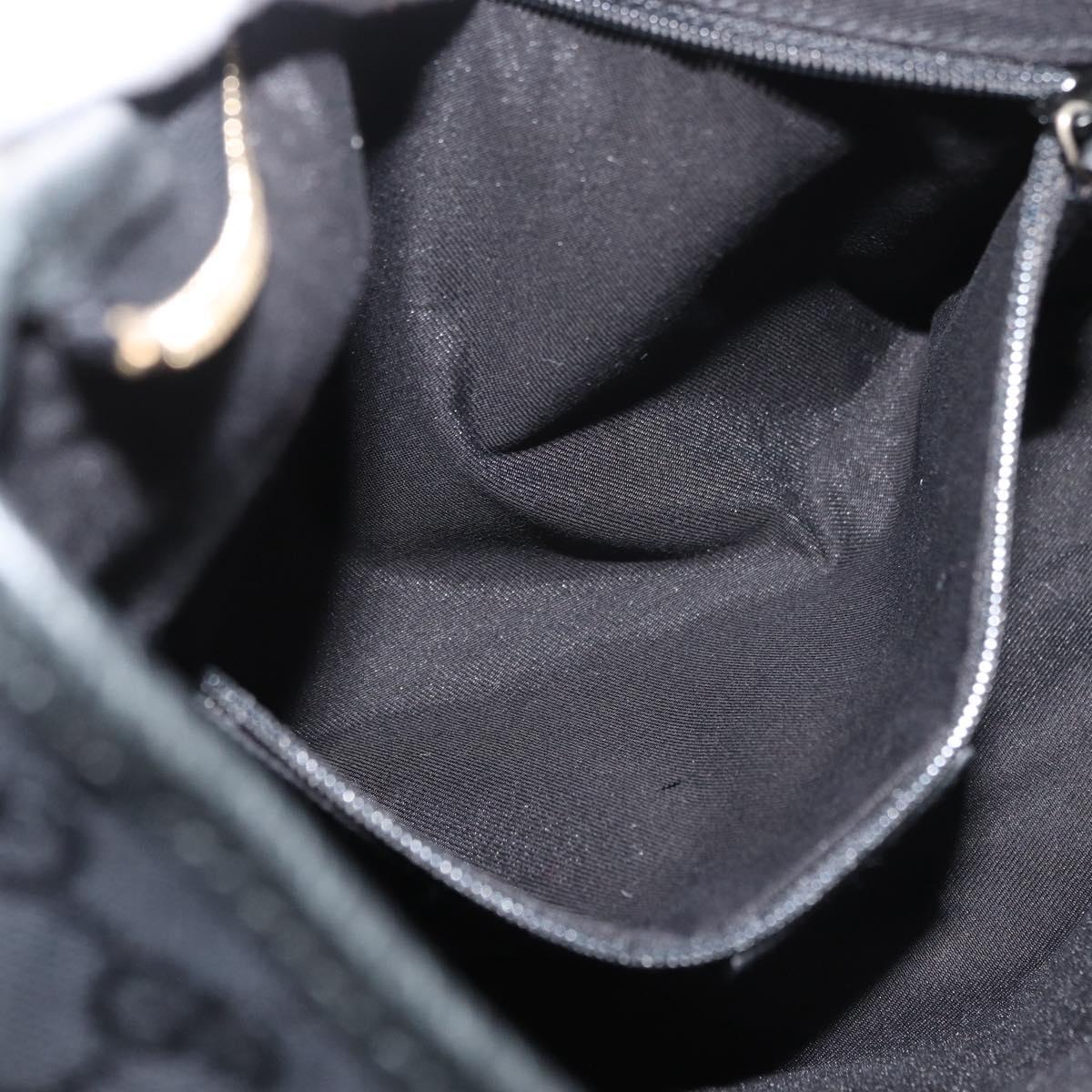 GUCCI Abbey GG Canvas Shoulder Bag Black Gold 130738 Auth yk20411SAV