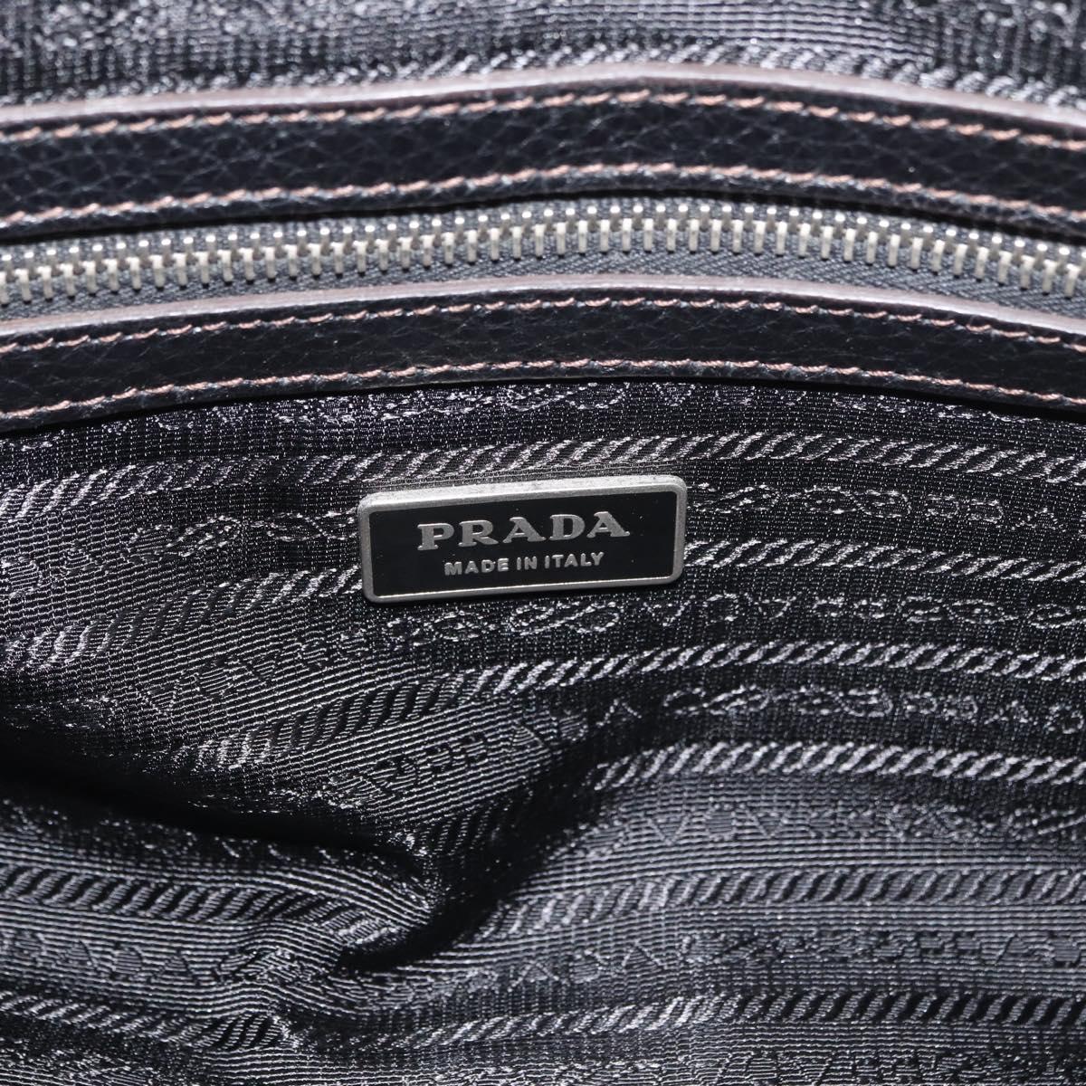PRADA Hand Bag Leather Black Silver Auth yk20414SAM