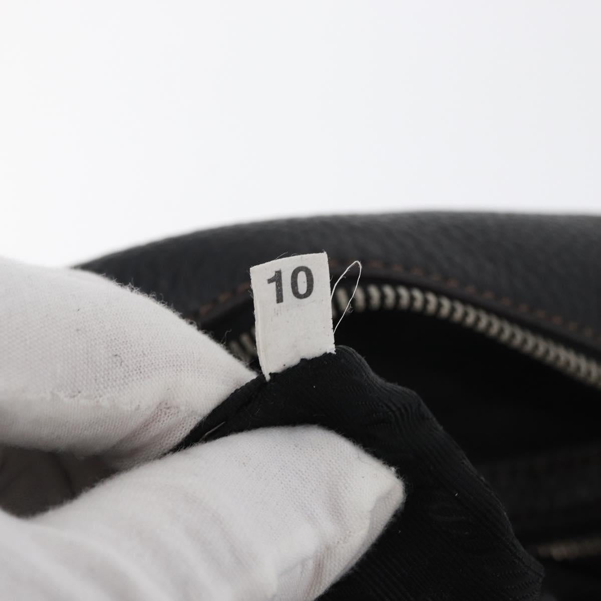PRADA Hand Bag Leather Black Silver Auth yk20414SAM