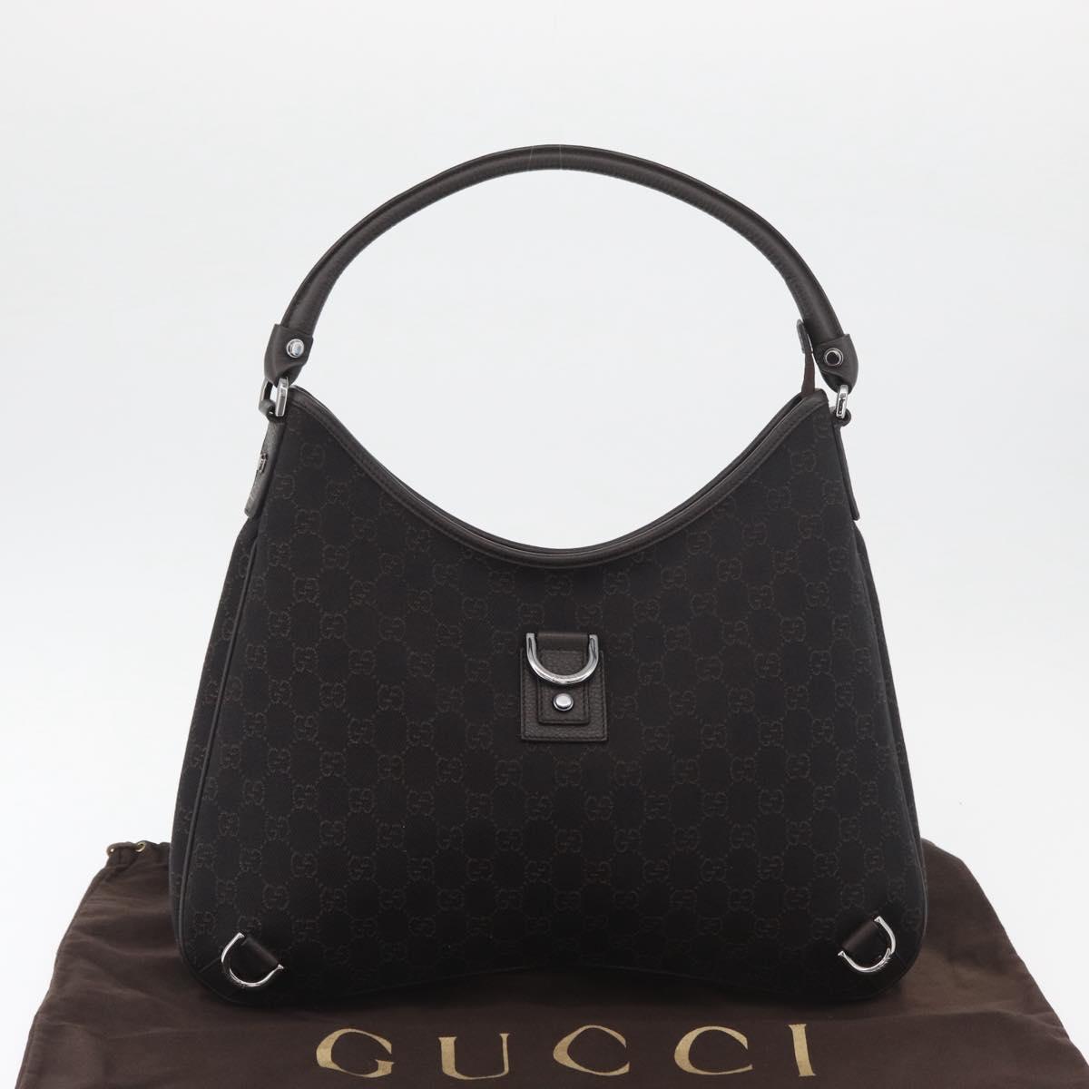 GUCCI Abbey Shoulder Bag Leather Outlet Brown Silver 268636 Auth yk20417SAV
