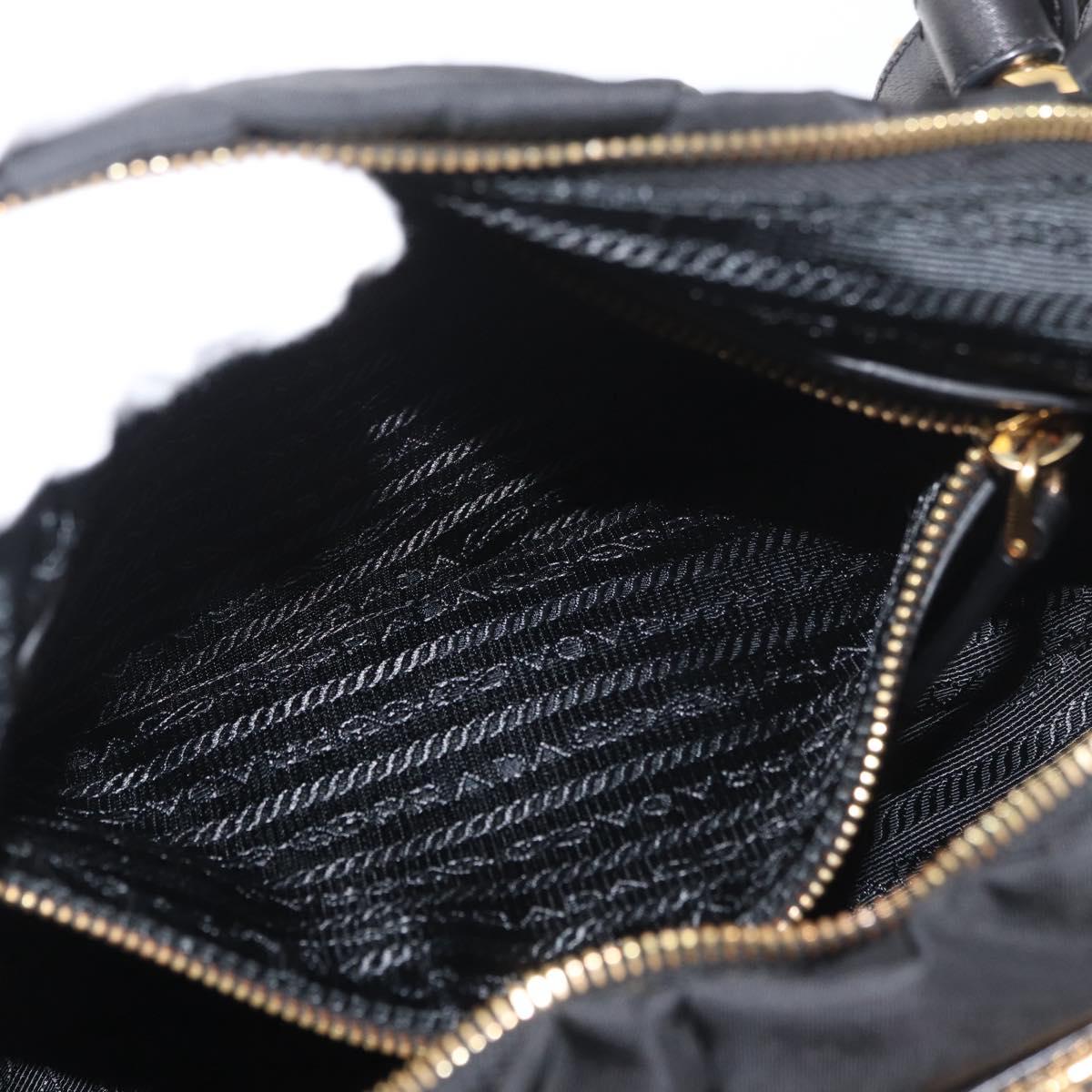 PRADA Shoulder Bag Nylon Black Gold Auth yk20420SAM