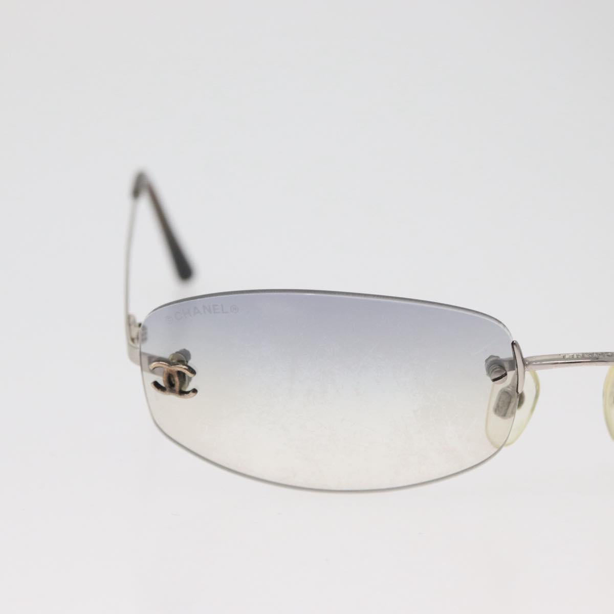 CHANEL Sunglasses metal Silver CC Auth yk20425M