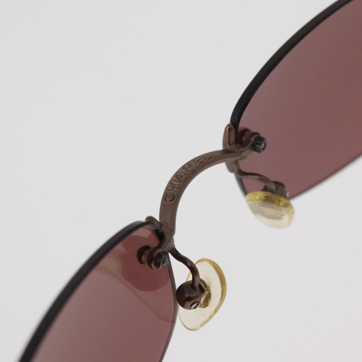 CHANEL Sunglasses metal Brown CC Auth yk20426M