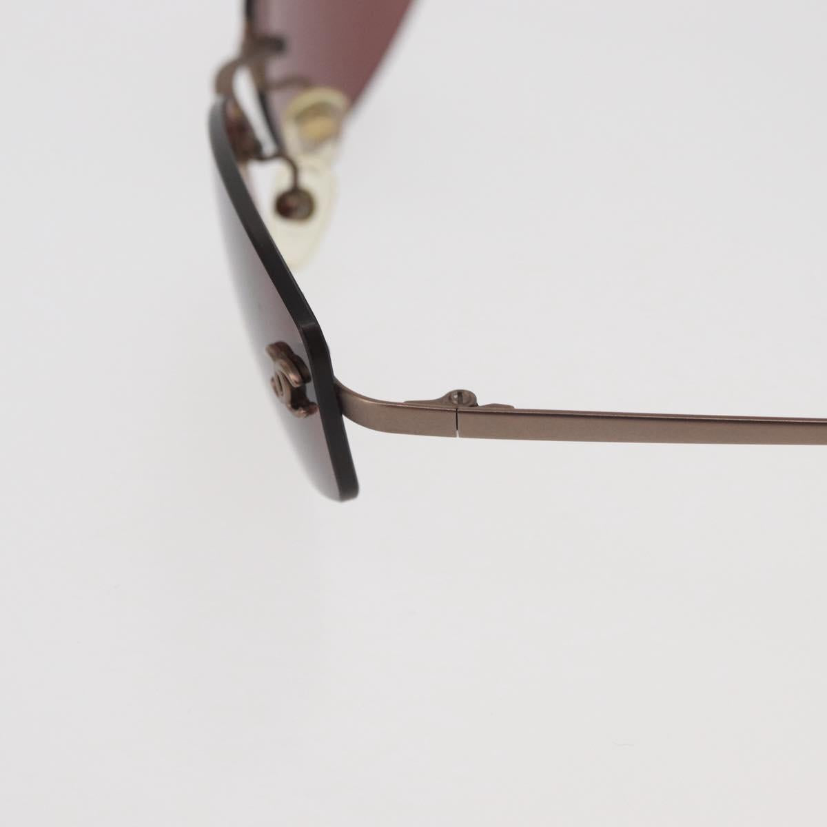 CHANEL Sunglasses metal Brown CC Auth yk20426M