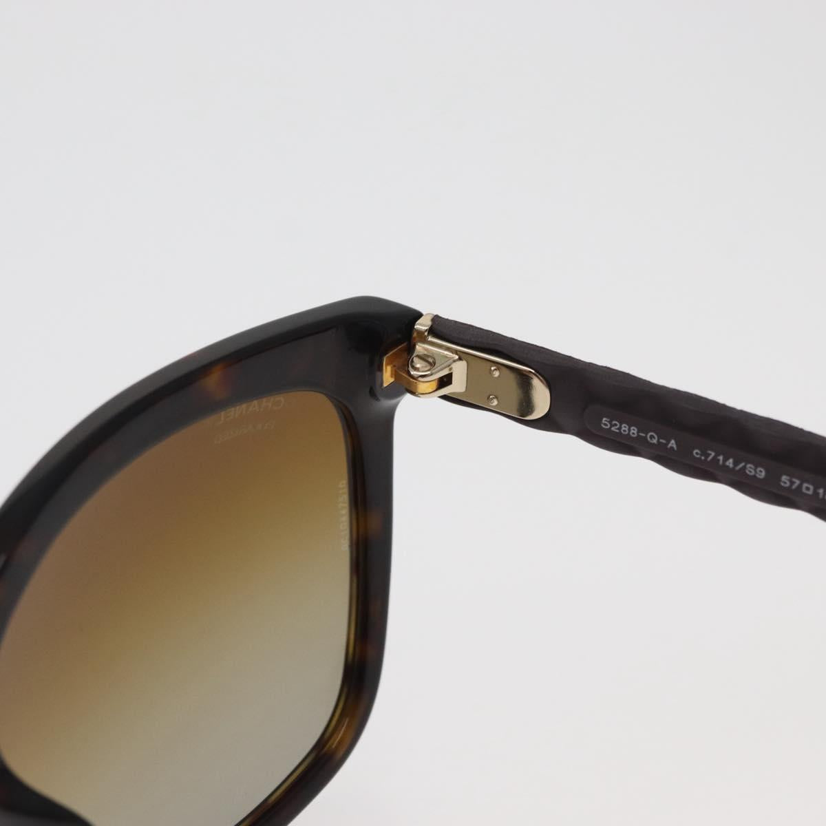 CHANEL Sunglasses metal Brown CC Auth yk20427