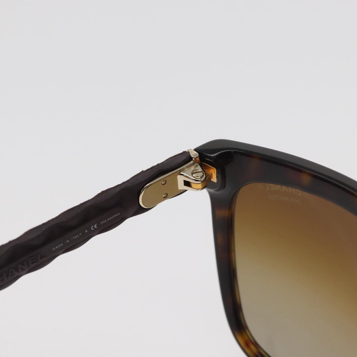 CHANEL Sunglasses metal Brown CC Auth yk20427