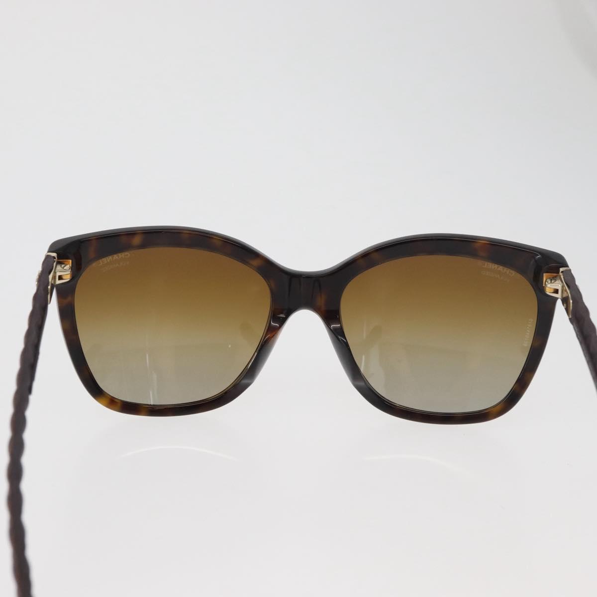 CHANEL Sunglasses metal Brown CC Auth yk20427