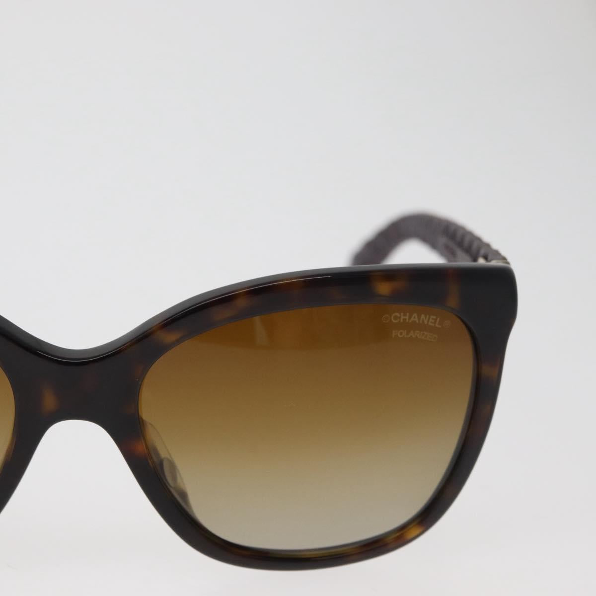CHANEL Sunglasses metal Brown CC Auth yk20427