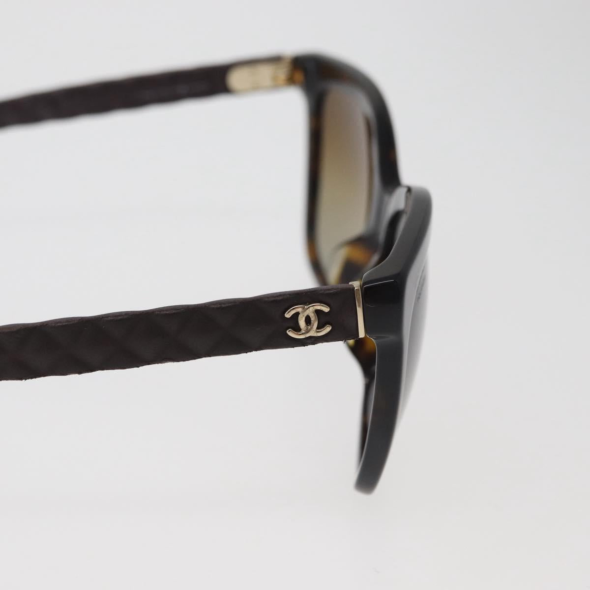 CHANEL Sunglasses metal Brown CC Auth yk20427