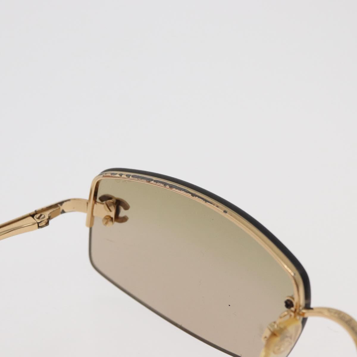 CHANEL Sunglasses metal Gold Tone CC Auth yk20428M