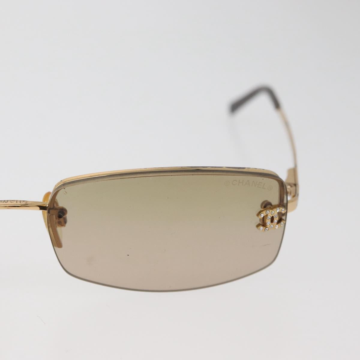 CHANEL Sunglasses metal Gold Tone CC Auth yk20428M