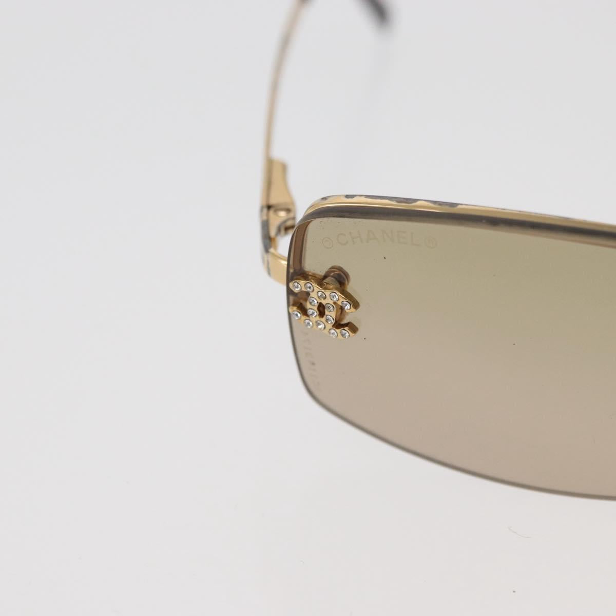 CHANEL Sunglasses metal Gold Tone CC Auth yk20428M