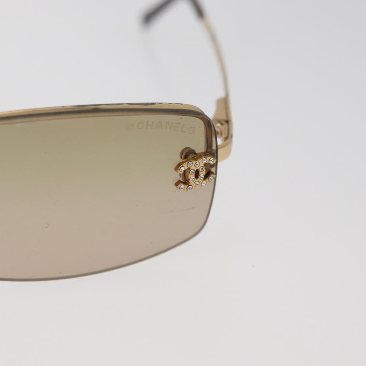 CHANEL Sunglasses metal Gold Tone CC Auth yk20428M