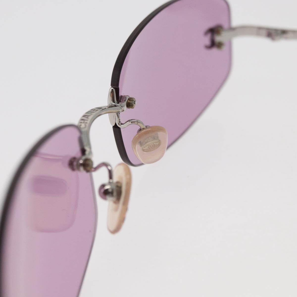 CHANEL Sunglasses metal Pink CC Auth yk20430M