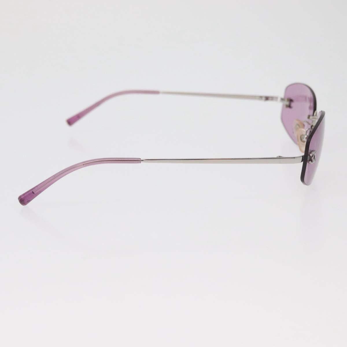 CHANEL Sunglasses metal Pink CC Auth yk20430M