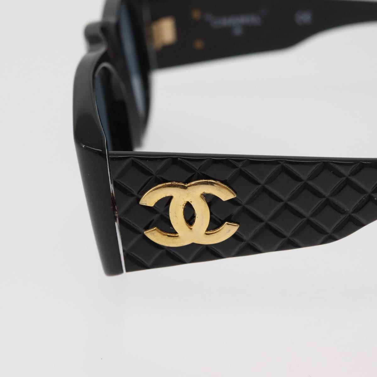 CHANEL Sunglasses plastic Black CC Auth yk20431