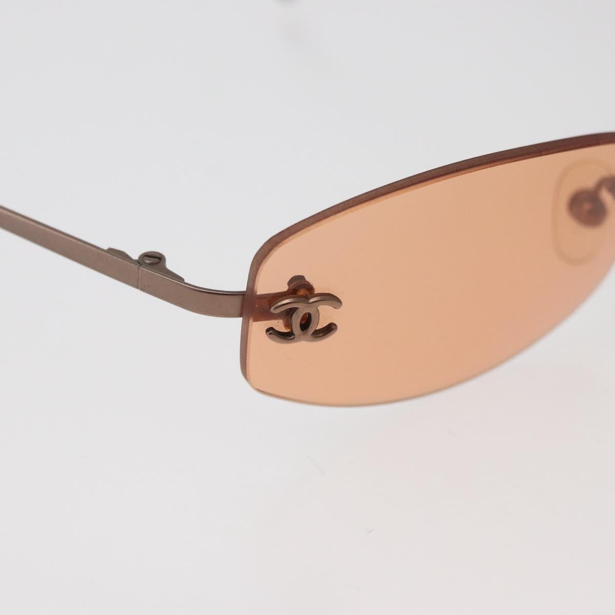 CHANEL Sunglasses metal Orange CC Auth yk20432M