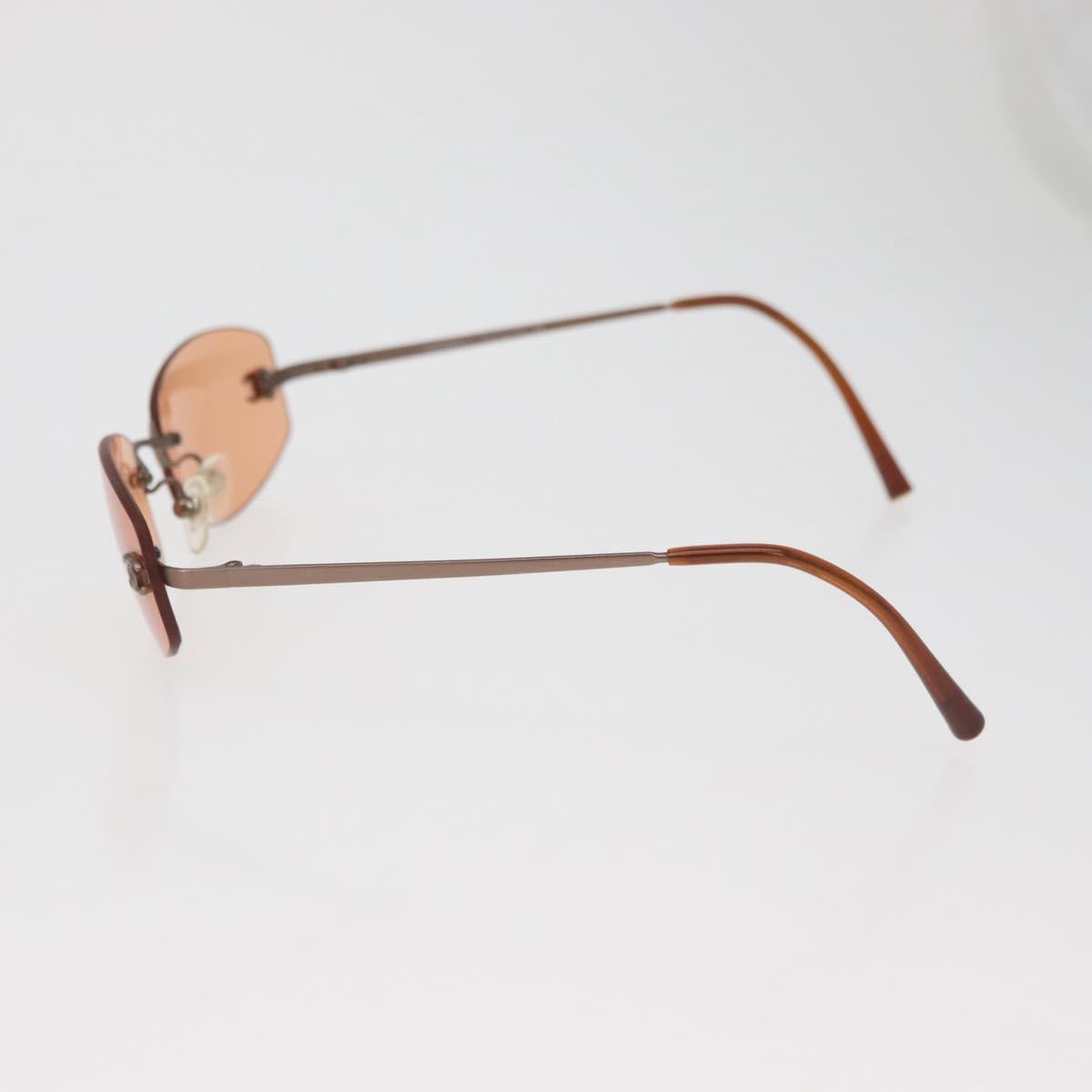 CHANEL Sunglasses metal Orange CC Auth yk20432M
