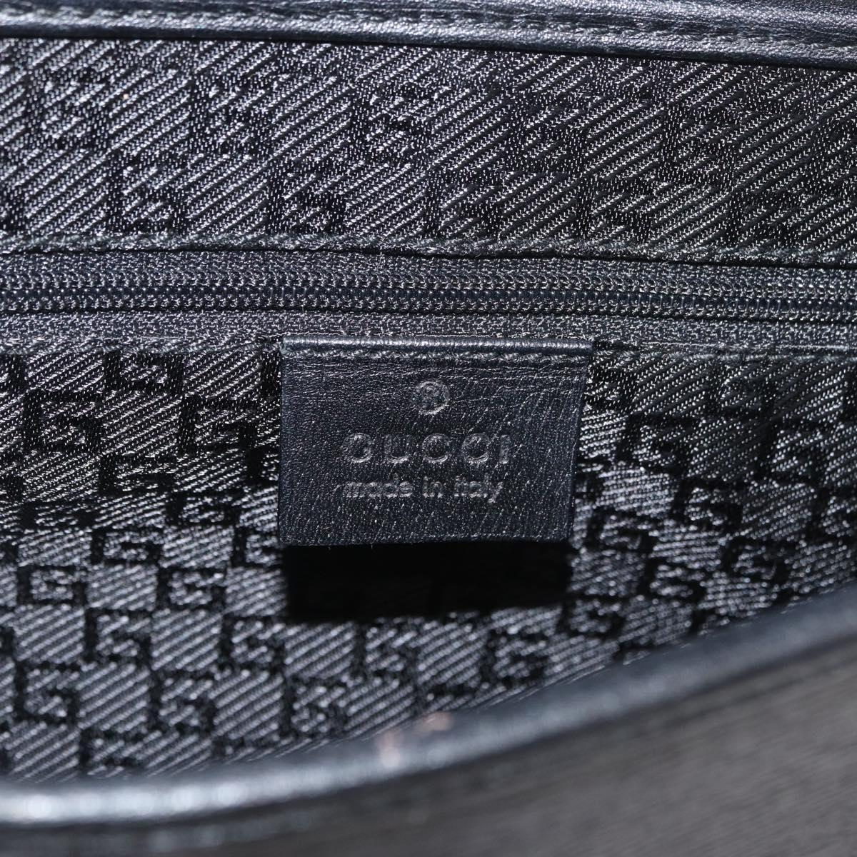 GUCCI Jackie Shoulder Bag Leather Black Gold 001 3824 Auth yk20433