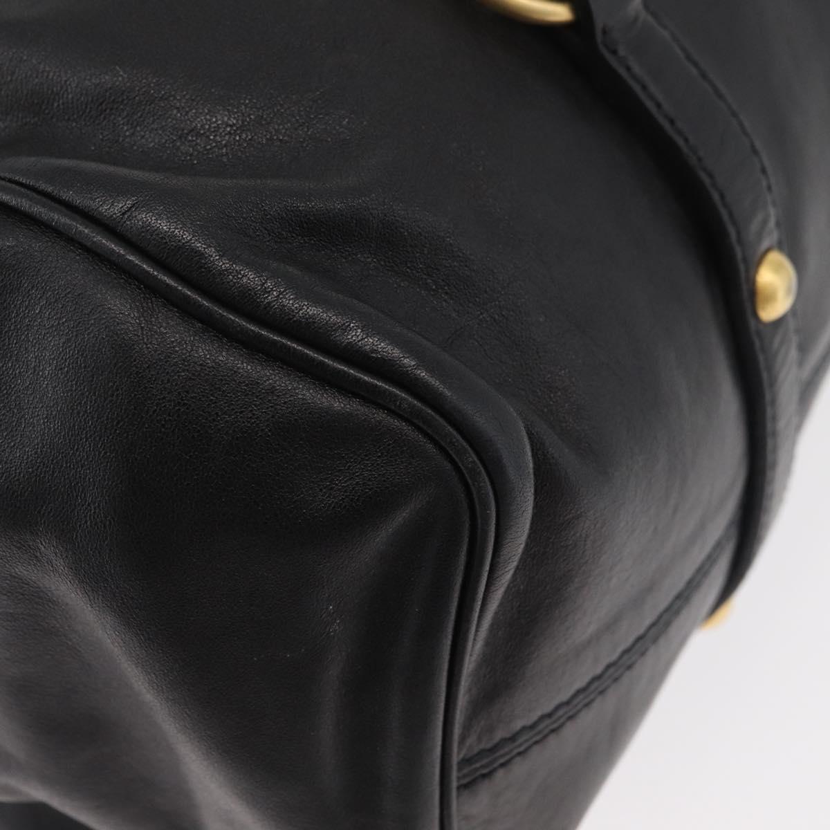 Miu Miu Hand Bag Leather 2way Black Gold Auth yk20440SAM