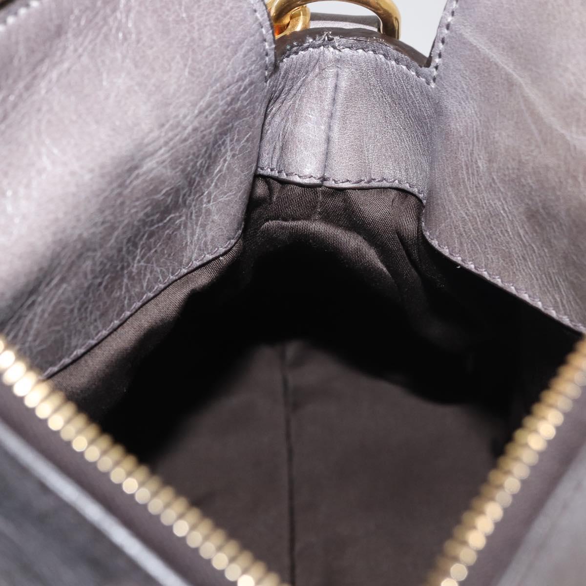 Miu Miu Hand Bag Leather 2way Gray Gold Auth yk20442SAM
