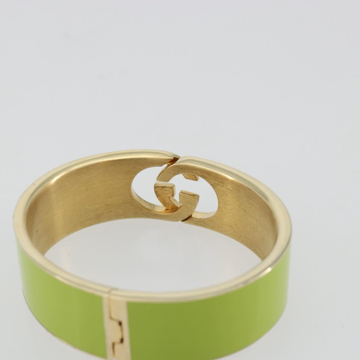 GUCCI Cuffs Bracelet metal S Green Auth yk20445M