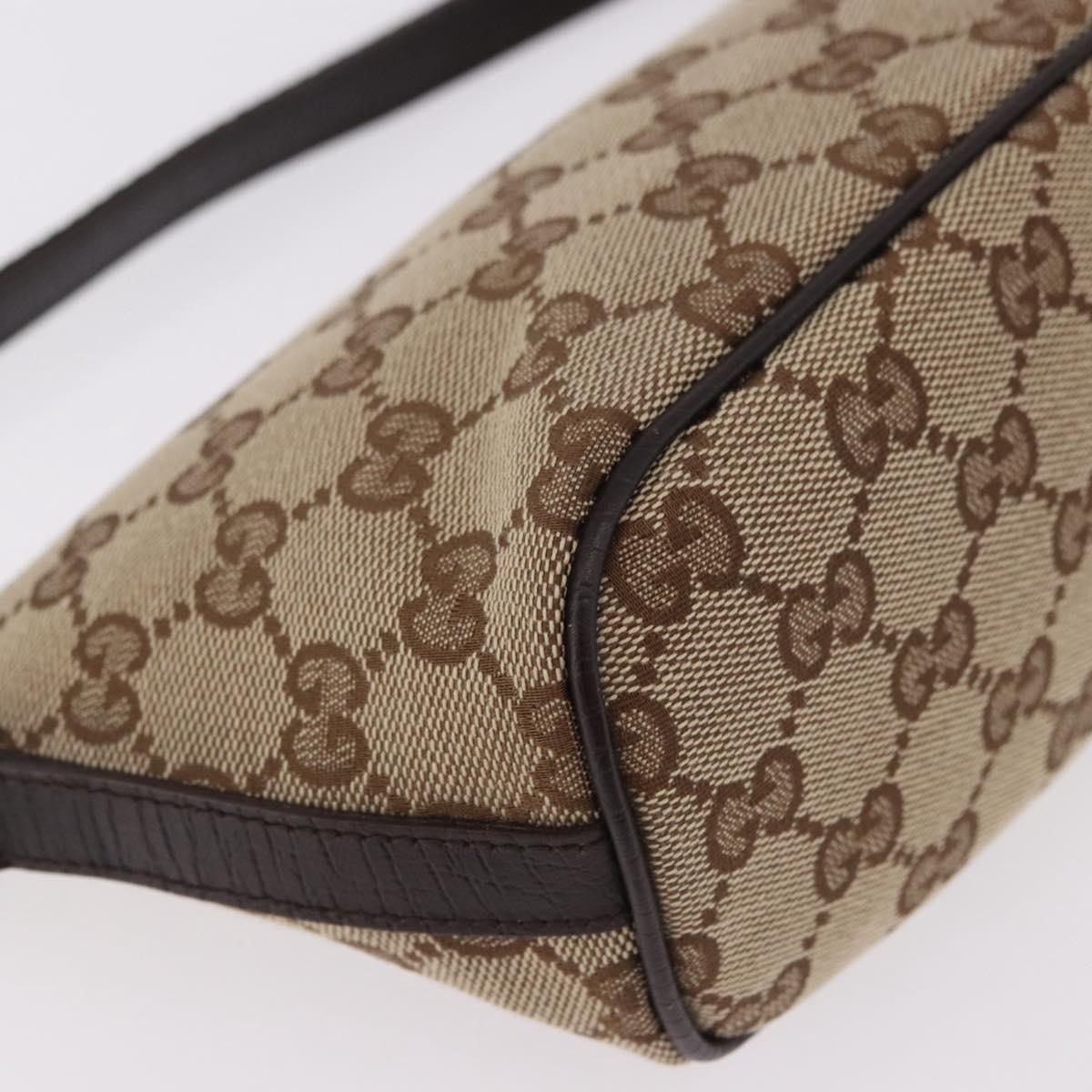 GUCCI GG Canvas Sherry Line Hand Bag Beige Gold 141809 Auth yk20448SAV