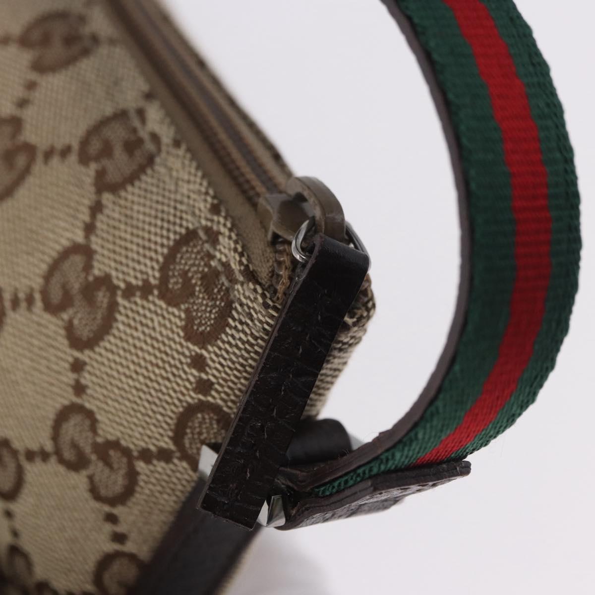 GUCCI GG Canvas Sherry Line Hand Bag Beige Gold 141809 Auth yk20448SAV