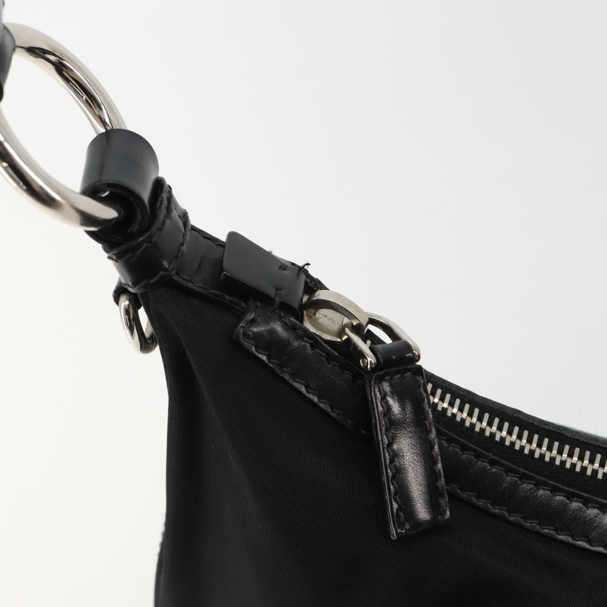 PRADA Shoulder Bag Nylon Black Silver Auth yk20451SAM