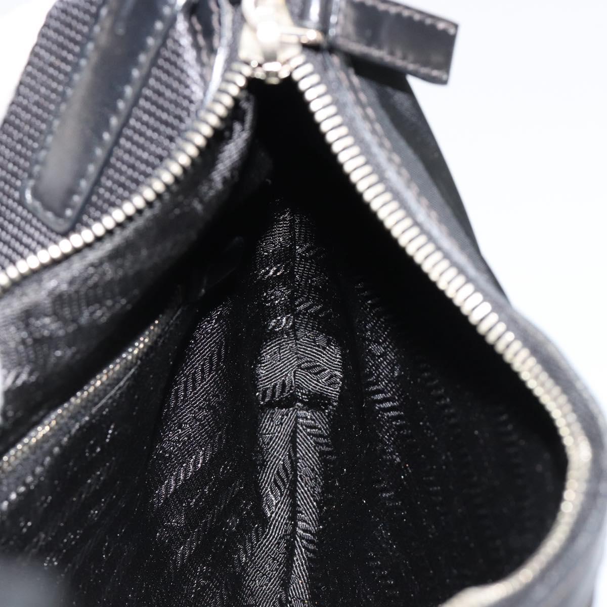 PRADA Shoulder Bag Nylon Black Silver Auth yk20451SAM
