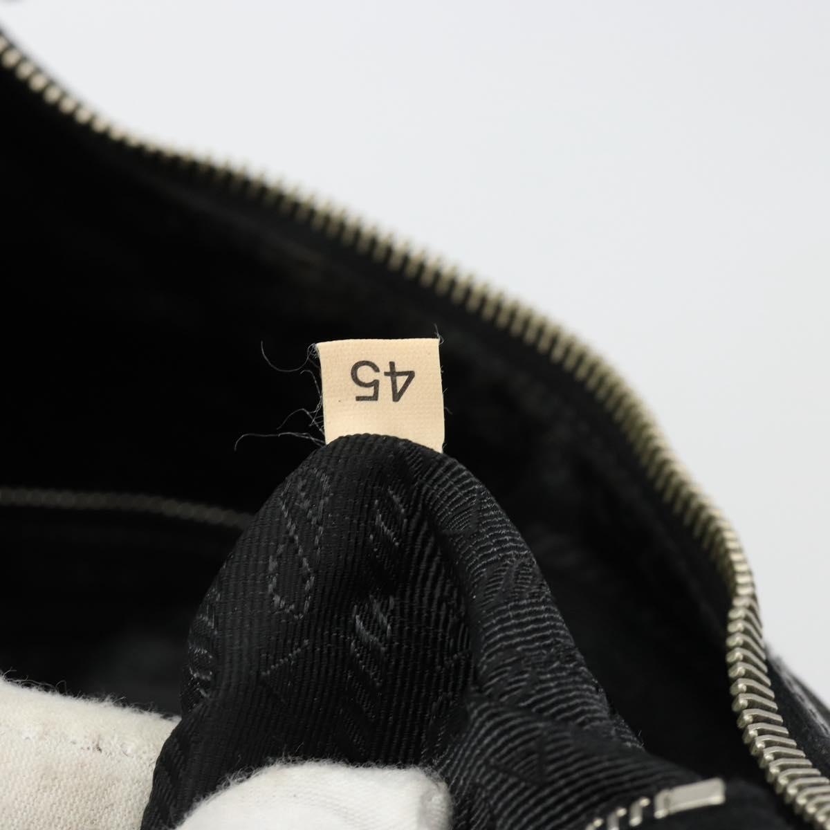 PRADA Shoulder Bag Nylon Black Silver Auth yk20451SAM