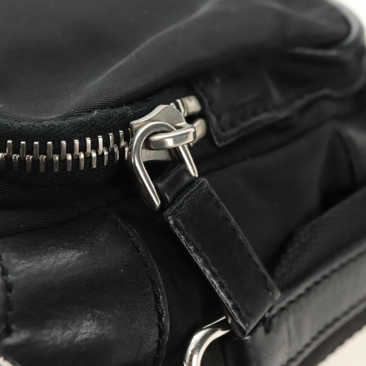 PRADA Shoulder Bag Nylon Black Silver Auth yk20454SAV