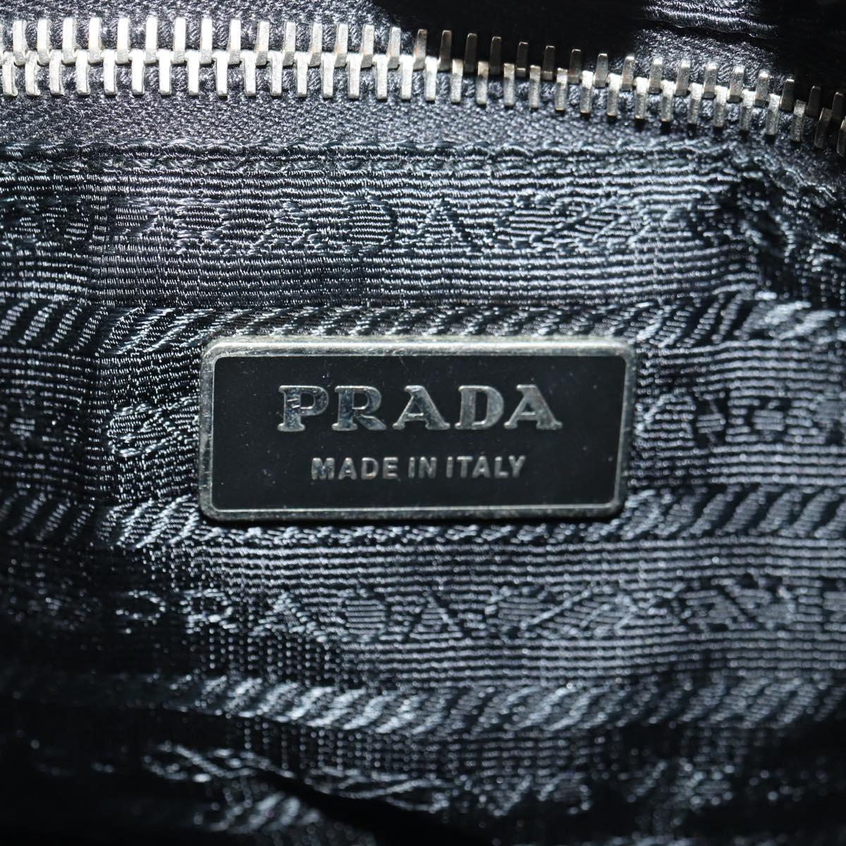PRADA Shoulder Bag Nylon Black Silver Auth yk20454SAV