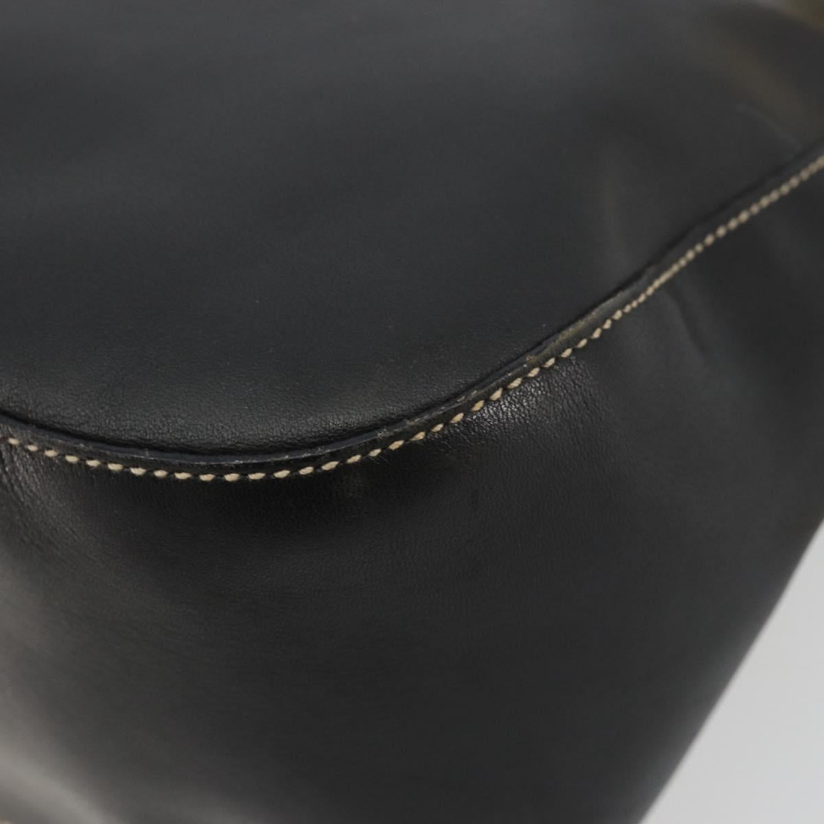 PRADA Chain Shoulder Bag Leather Black Gold Auth yk20455A