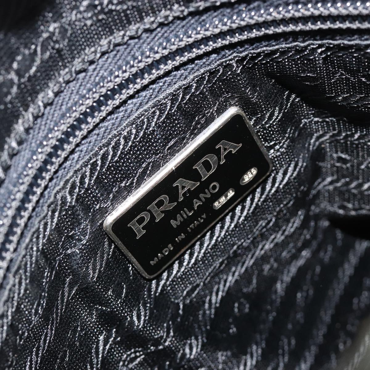 PRADA Chain Shoulder Bag Leather Black Gold Auth yk20455A