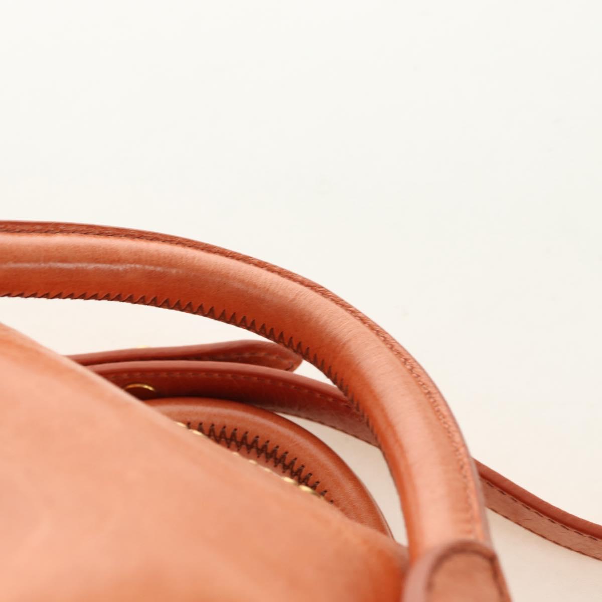 Miu Miu Hand Bag Leather 2way Orange Gold Auth yk20466SAM