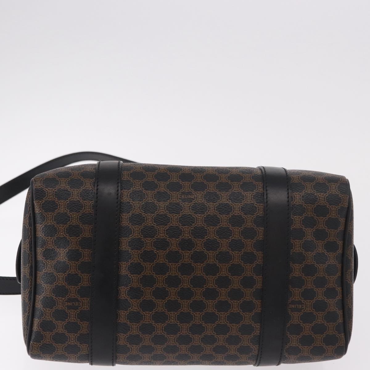 CELINE Macadam Canvas Hand Bag PVC Leather 2way Black Gold Auth yk20468SAV