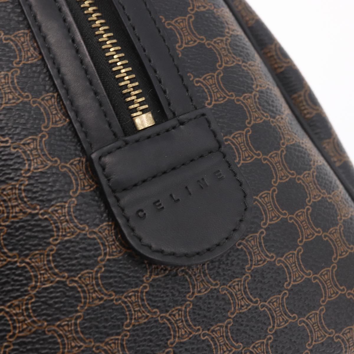 CELINE Macadam Canvas Hand Bag PVC Leather 2way Black Gold Auth yk20468SAV