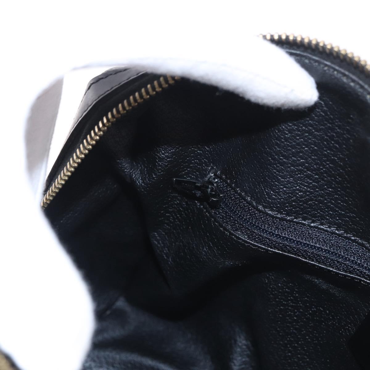 CELINE Macadam Canvas Hand Bag PVC Leather 2way Black Gold Auth yk20468SAV