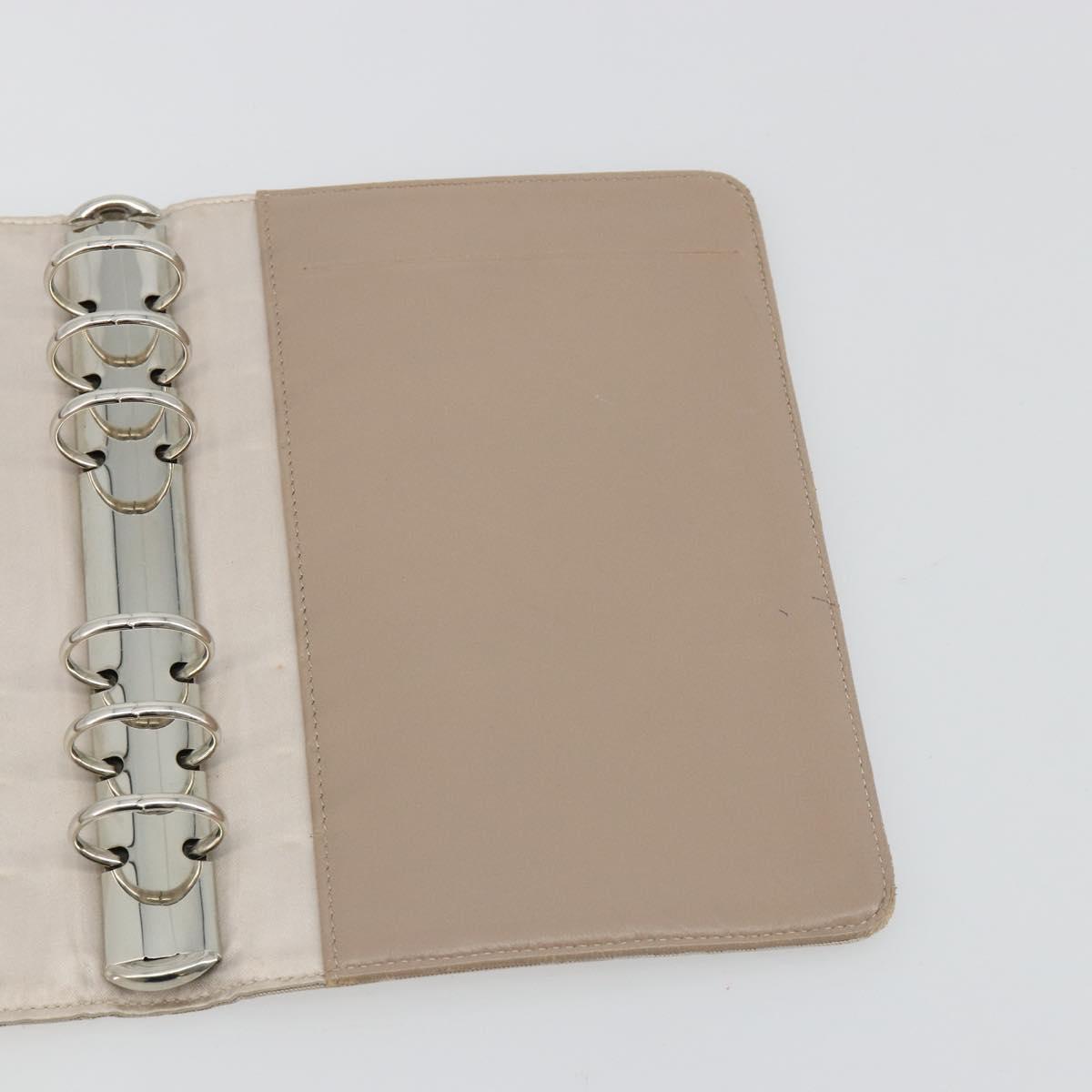 CHANEL New Travel Line Day Planner Cover Canvas Beige Silver CC Auth yk20472