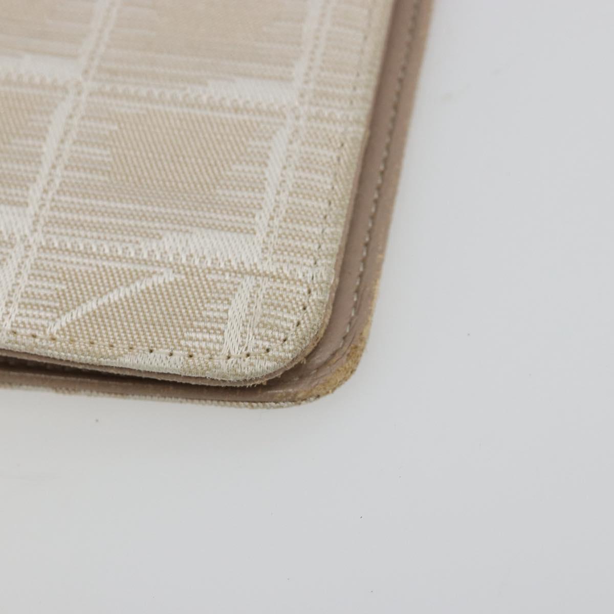 CHANEL New Travel Line Day Planner Cover Canvas Beige Silver CC Auth yk20472