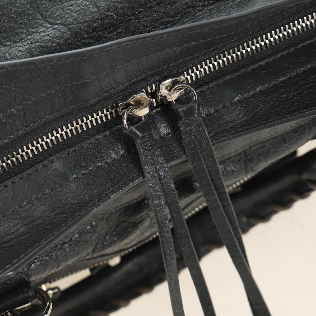 BALENCIAGA The City Hand Bag Leather 2way Gray Silver 115748 Auth yk20478SAM