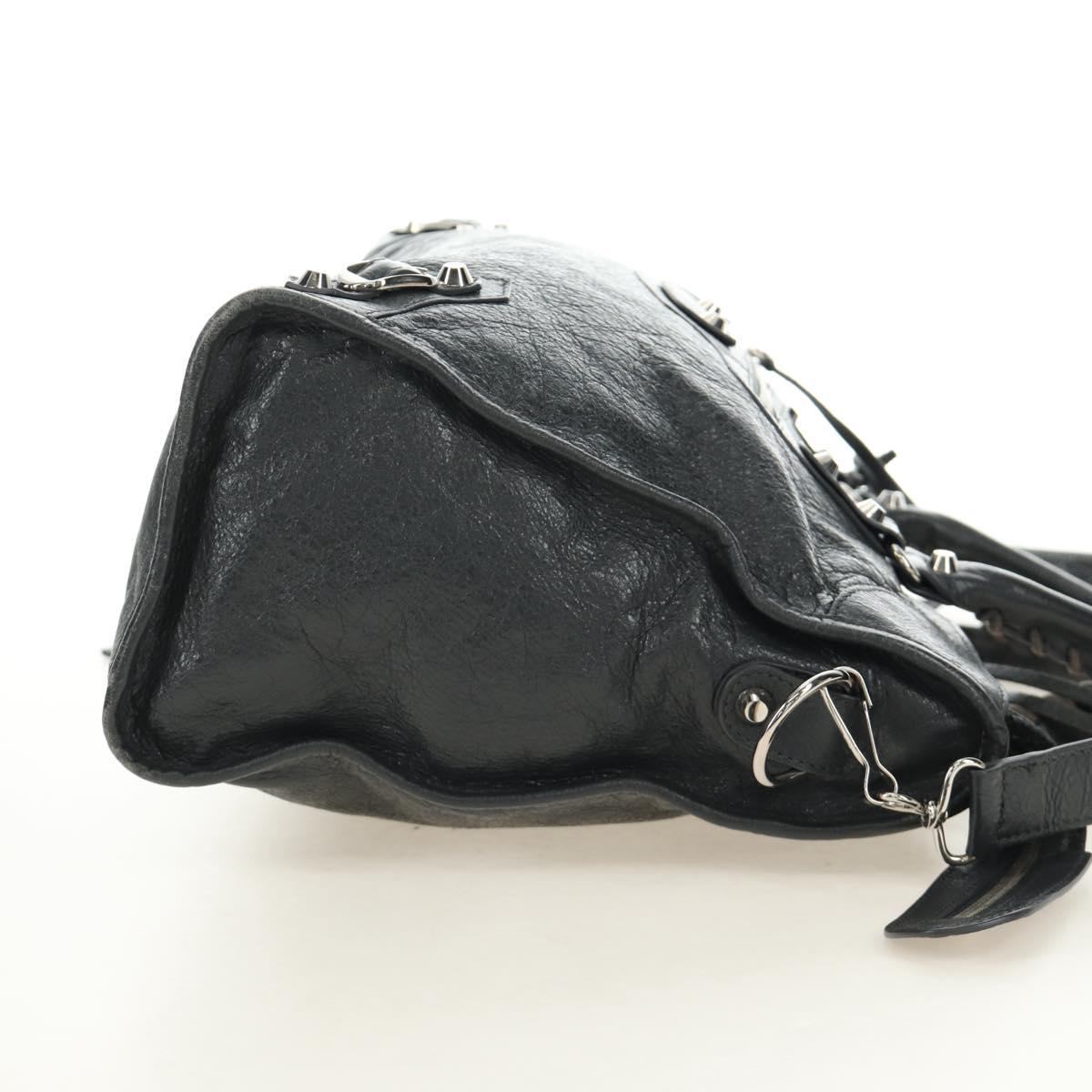 BALENCIAGA The City Hand Bag Leather 2way Gray Silver 115748 Auth yk20478SAM