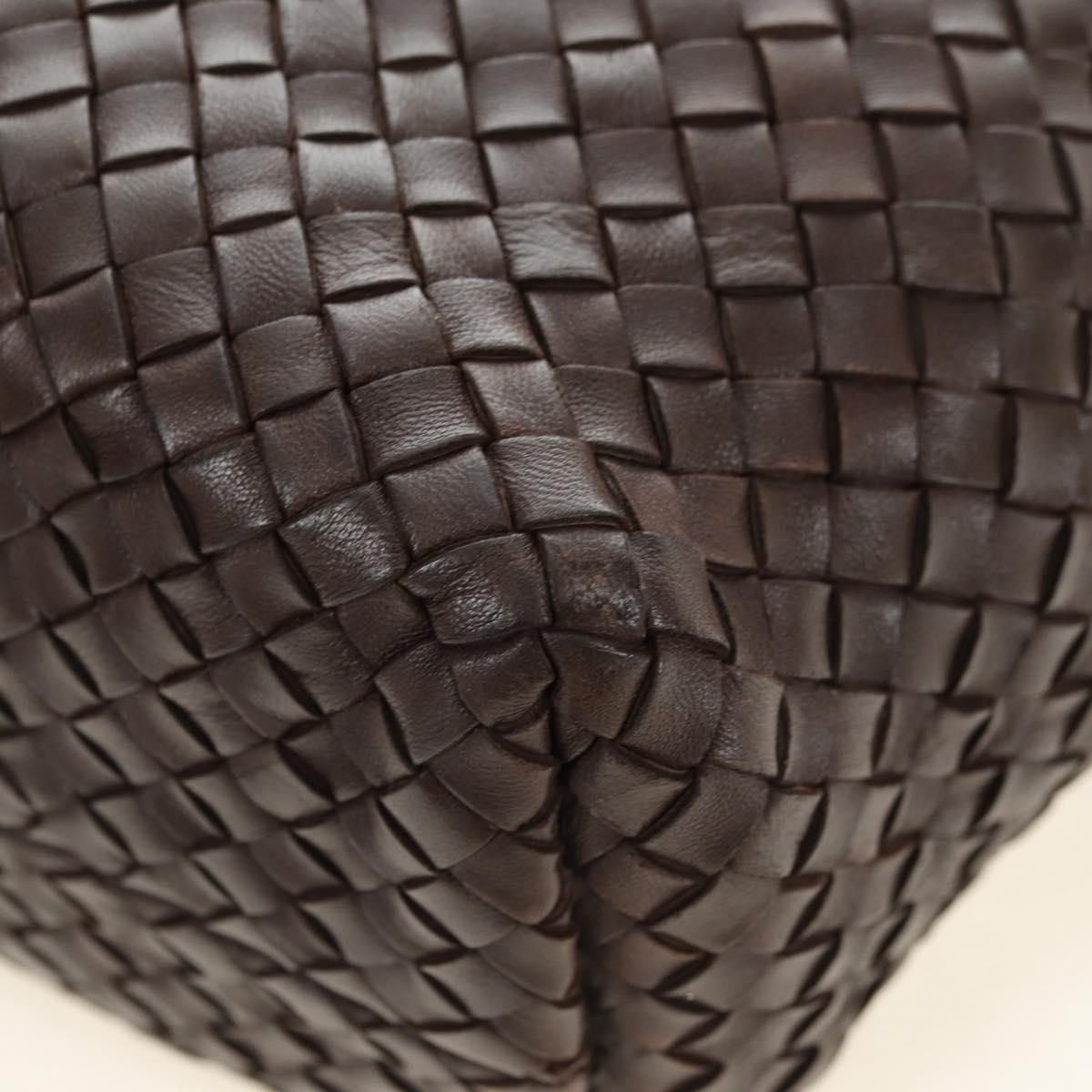 BOTTEGA VENETA INTRECCIATO Cabas PM Bag Leather Brown 141498 Auth yk20479SAV