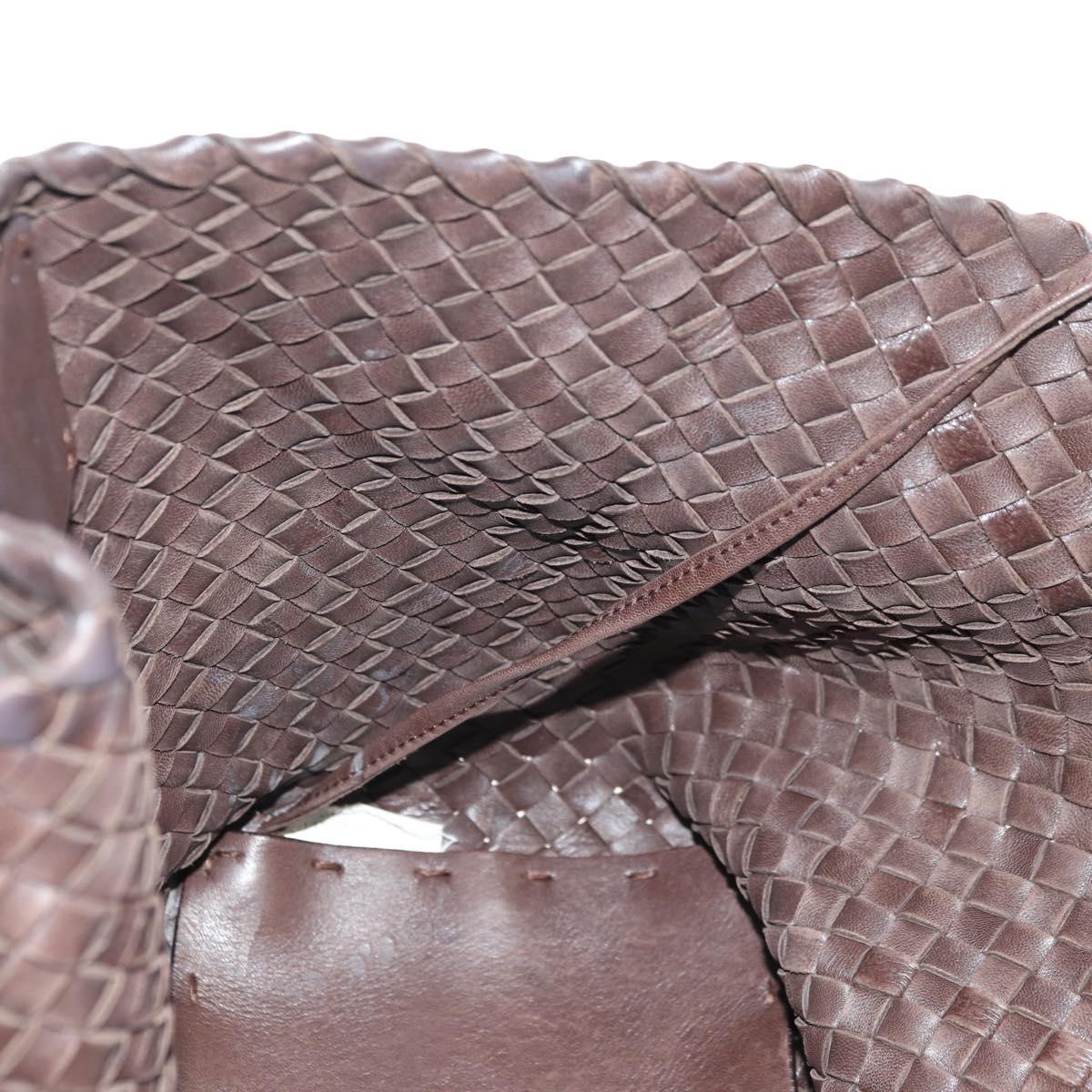 BOTTEGA VENETA INTRECCIATO Cabas PM Bag Leather Brown 141498 Auth yk20479SAV