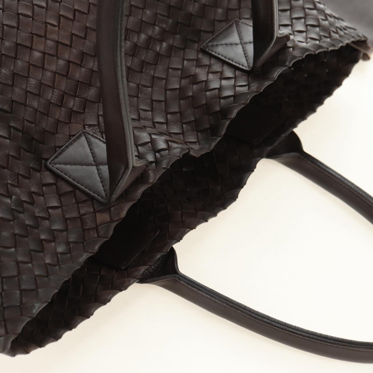 BOTTEGA VENETA INTRECCIATO Cabas PM Bag Leather Brown 141498 Auth yk20479SAV