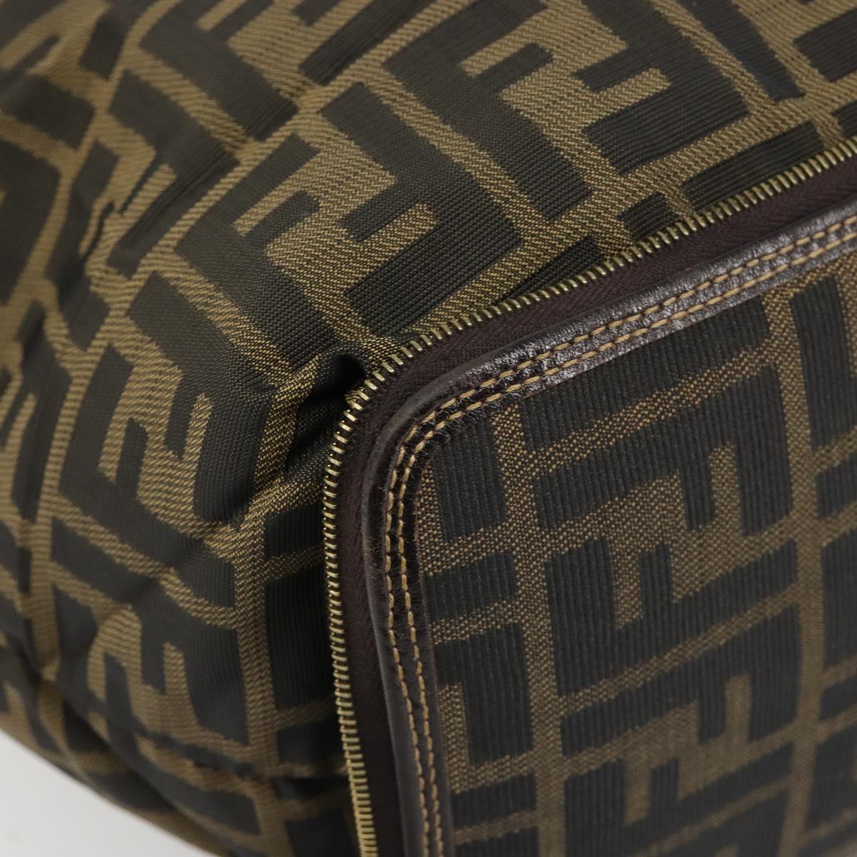 FENDI Zucca Canvas Tote Bag Black Brown gold Auth yk20496A